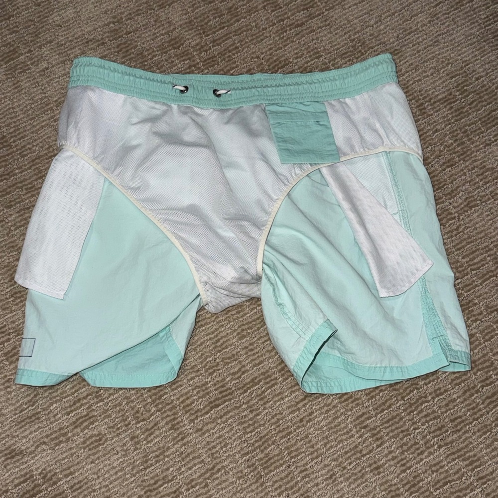 Vineyard Vines Swim Trunks Men L Mint Green EUC Mesh Lined Drawstring Beach - Picture 8 of 9